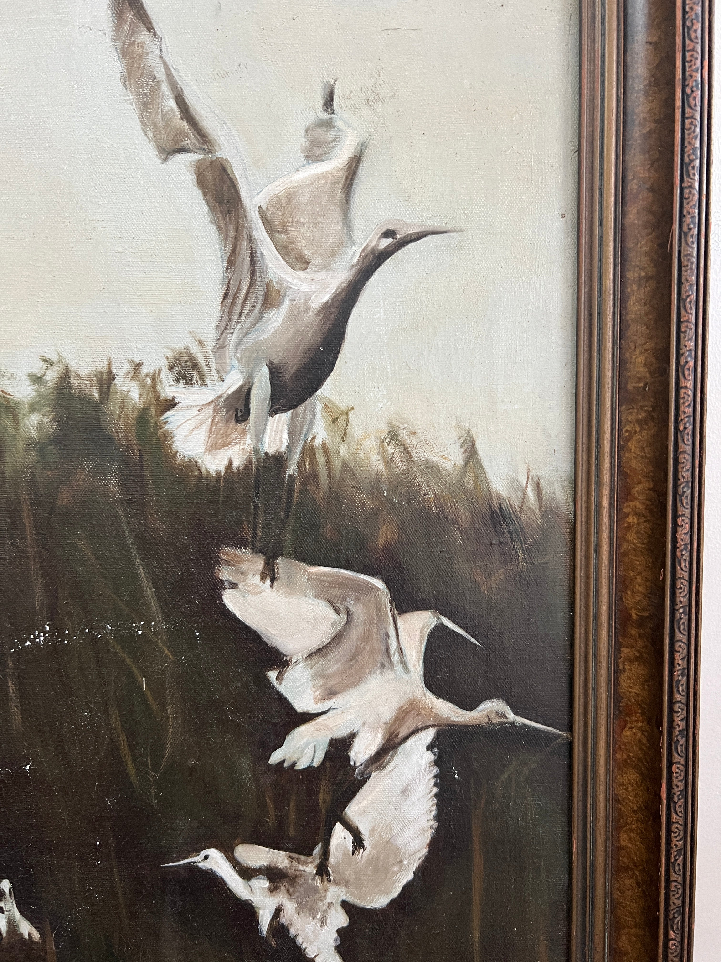 1973 Bird's on the Marsh Painting