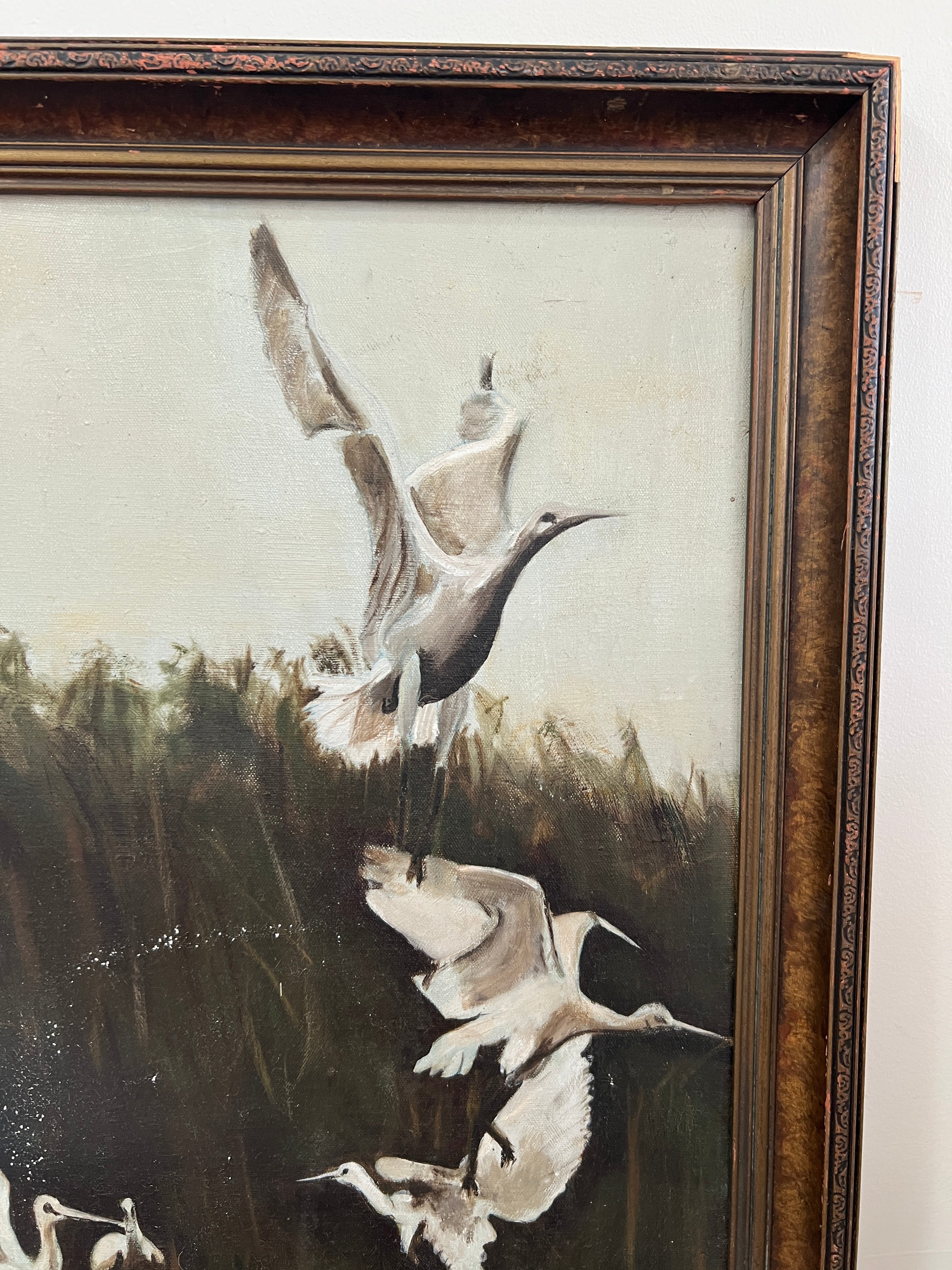 1973 Bird's on the Marsh Painting