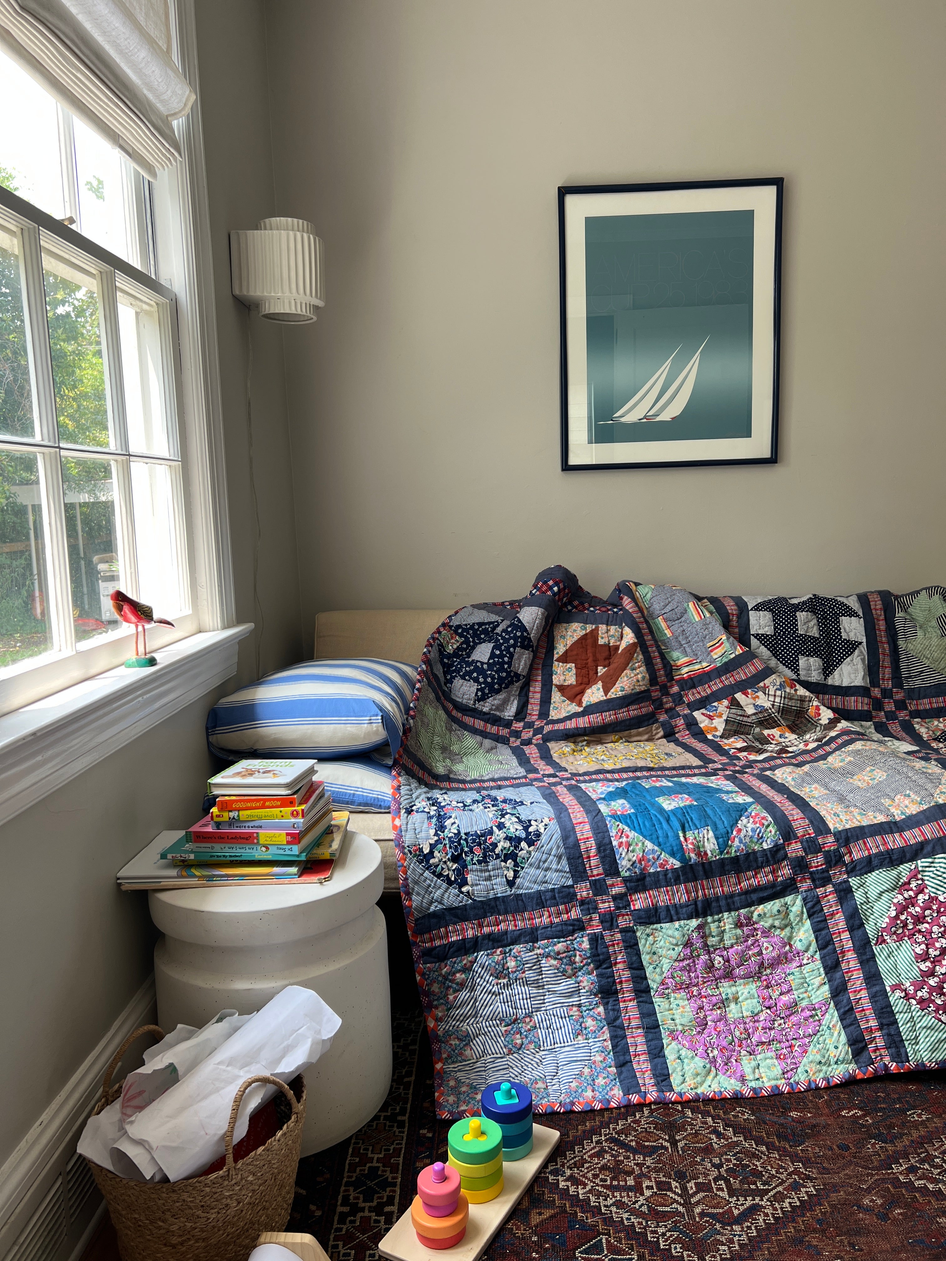 Blue Churn Dash Quilt