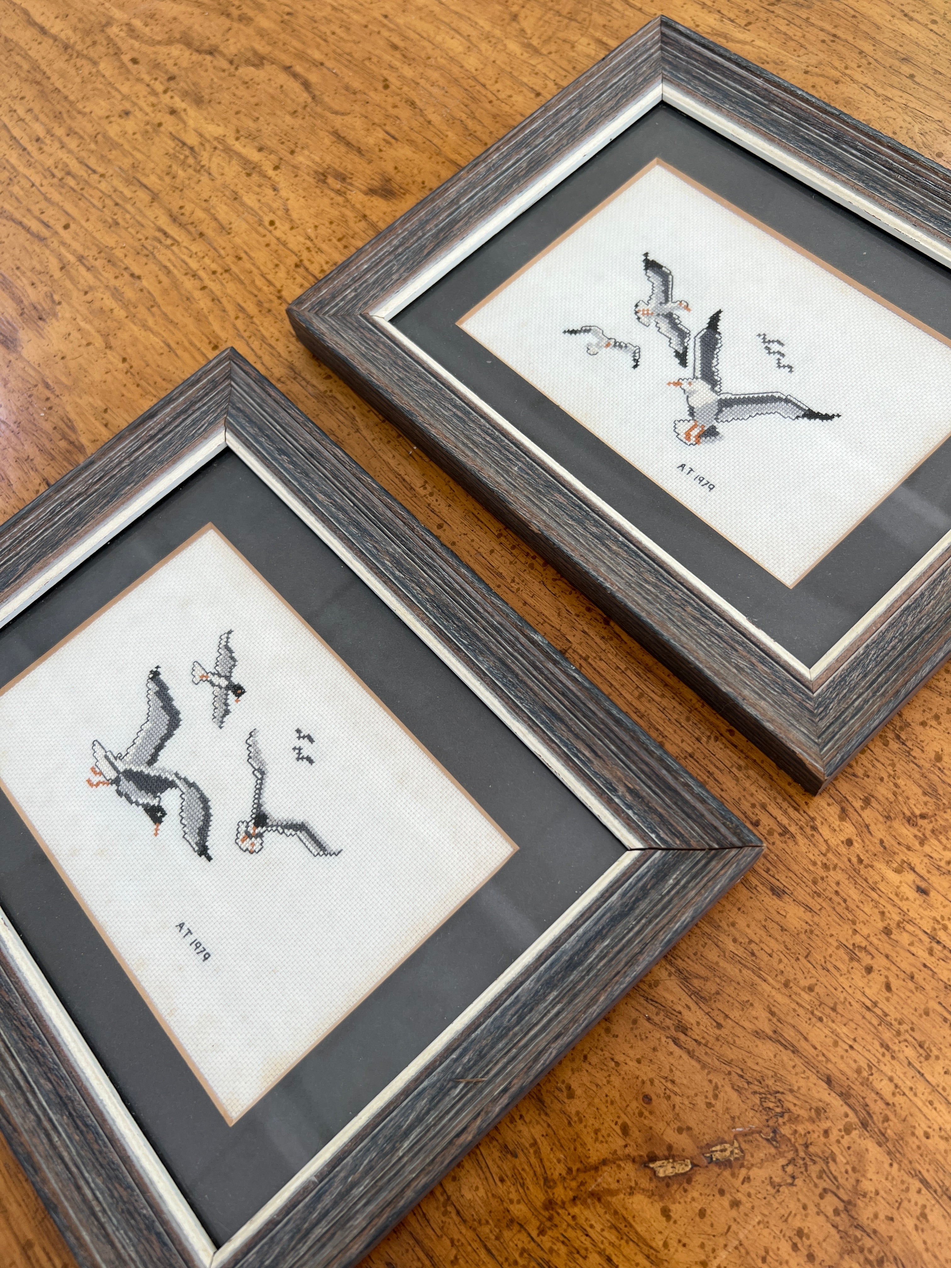 Cross stitch Sea Bird pair